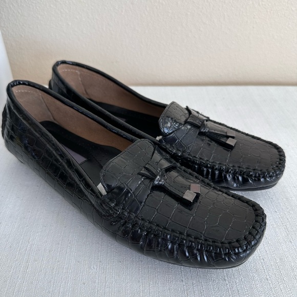 Vintage St. John’s Bay Black Cric Leather Loafers Women’s 9.5M - Picture 5 of 11